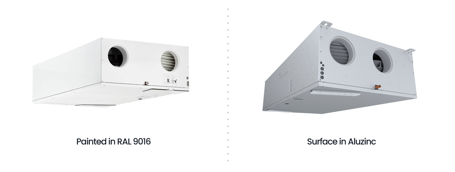 Dantherm Ceiling and Wall Mounted HCC Units in Ral 9016 and Aluzinc